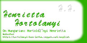 henrietta hortolanyi business card